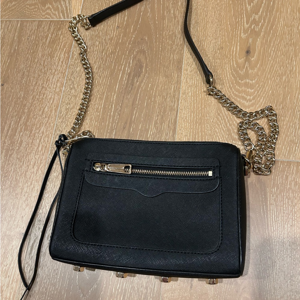 Rebecca Minkoff black leather Avery crossbody bag